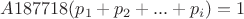 $A187718(p_1+p_2+...+p_i)=1$