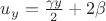 $u_y=\frac{\gamma y}{2}+2\beta$