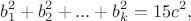 $$b_1^2+b_2^2+...+b_k^2=15c^2,$$