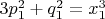 $3p_1^2+q_1^2=x_1^3$
