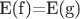 E(f)=E(g)