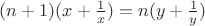 $(n+1)(x+\frac{1}{x})=n(y+\frac{1}{y})$
