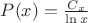 $P(x)=\frac {C_x}{\ln x}$