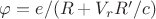 $\varphi=e/(R+V_r R&rsquo;/c)$
