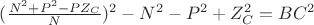 $(\frac{N^2+P^2-PZ_C}N)^2-N^2-P^2+Z_{C}^2 = BC^2$
