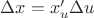 $\Delta x=x'_u\Delta u$