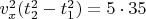 $v_x^2(t_2^2-t_1^2)=5\cdot 35$