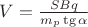 $V =\frac{SBq}{m_p \operatorname{\tg} \alpha}$