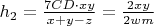 $h_2=\frac{7CD\cdot xy}{x+y-z}=\frac{2xy}{2wm}$