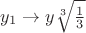 $y_1 \to y \sqrt[3]{\frac13}$