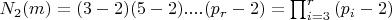 $N_2(m)=(3-2)(5-2)....(p_r-2)= \prod_{i=3}^{r}{(p_i-2)}$