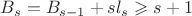 $B_s=B_{s-1}+sl_s\geqslant s+1$