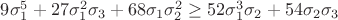 $9\sigma_1^5+27\sigma_1^2\sigma_3+68\sigma_1\sigma_2^2\geq{52\sigma_1^3\sigma_2+54\sigma_2\sigma_3}$