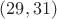 $(29, 31)$