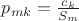 $p_{mk}=\frac{c_k}{S_m}$