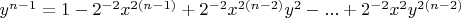 $y^{n-1}=1-2^{-2}x^{2(n-1)}+2^{-2}x^{2(n-2)}y^2-...+2^{-2}x^2y^{2(n-2)}$