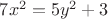 $7x^2=5y^2+3$