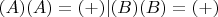 $(A) (A) = (+)    |  (B) (B) = (+)$