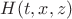 $H(t,x,z)$