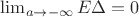 $ \lim_{a \rightarrow -\infty } E\Delta = 0 $