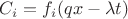$C_i = f_i(qx-\lambda t)$