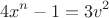 $$4x^n-1=3v^2$$ $$4x^n-1=3v^2$$