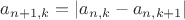 $a_{n+1,k}=|a_{n,k}-a_{n,k+1}|$