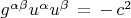$g^{\alpha \beta} u^{\alpha} u^{\beta} \, = \, - \, c^2$