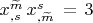 $x^{\widetilde m}_{,s}\, x^s_{,\widetilde m}\, =\,3$