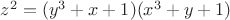 $z^2=(y^3+x+1)(x^3+y+1)$