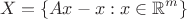 $$
X = \{ Ax - x : x \in \mathbb{R}^m \}
$$