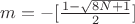 $m=-[\frac{1-\sqrt{8N+1}}{2}]$