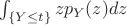 $\int_{\{Y \leq t\}} zp_Y(z)dz$