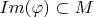 $Im(\varphi) \subset M$
