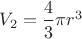 $V_2=\dfrac{4}{3}\pi r^3$