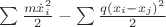 $\sum\frac{m\dot{x}_i^2}{2}-\sum \frac{q(x_i-x_j)^2}{2}$
