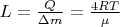 $L= \frac{Q}{\Delta m}=\frac{4RT}{\mu} $