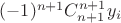 $(-1)^{n+1} C_{n+1}^{n+1} y_i$