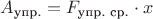 $A_{\text{упр.}} = F_{\text{упр. ср.}} \cdot x$