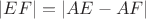 $|EF|=|AE-AF|$