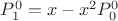 $P_1^0=x-x^2 P_0^0$