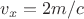 $v_{x}=2 m/c$
