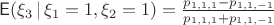 $\mathsf E(\xi_3\,|\,\xi_1=1,\xi_2=1)=\frac{p_{1,1,1} - p_{1,1,-1}}{p_{1,1,1}+p_{1,1,-1}}$