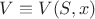 $V \equiv V(S, x)$
