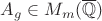 $A_g\in M_m(\overline{\mathbb{Q}})$