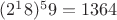 $(2^18) ^59 = 1364$