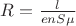 $R=\frac{l}{enS\mu}$