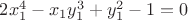 $2x_1^4-x_1y_1^3+y_1^2-1=0$