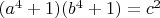 $(a^4+1)(b^4+1)=c^2$