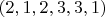 $(2,1,2,3,3,1)$
